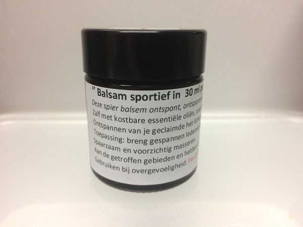 Balsam sportief in 30 ml pot uit verkocht